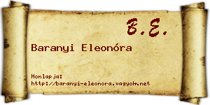 Baranyi Eleonóra névjegykártya